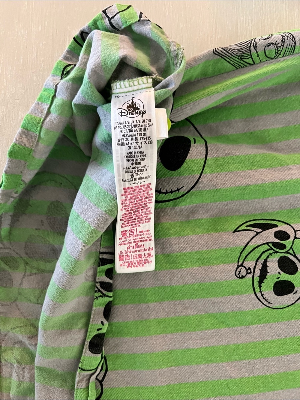 Disney Nightmare Before Christmas  Girls Size 7/8 Jack Sally Green nightgown pjs - Picture 4 of 6